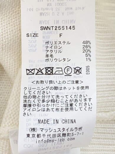 商品画像：ニット・セーター(薄手)/one/ポリエステル/WHT/無地/SWNT255145 5