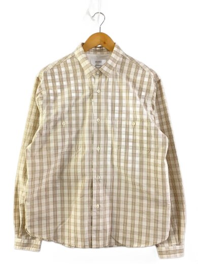 商品画像：長袖シャツ/2/コットン/BEG/チェック// 1