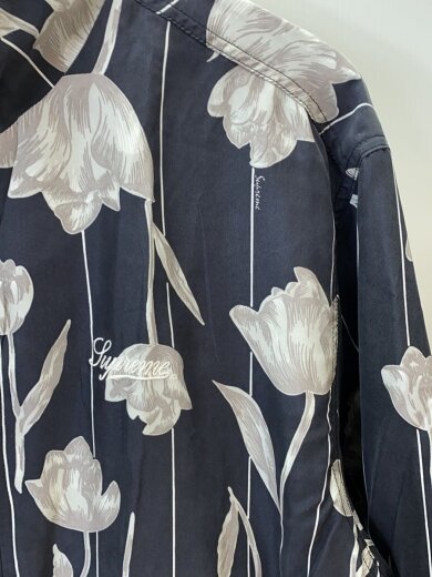 商品画像：フローラルシルクトラックジャケット/ジャケット/L/シルク/BLK/メッシュ 5