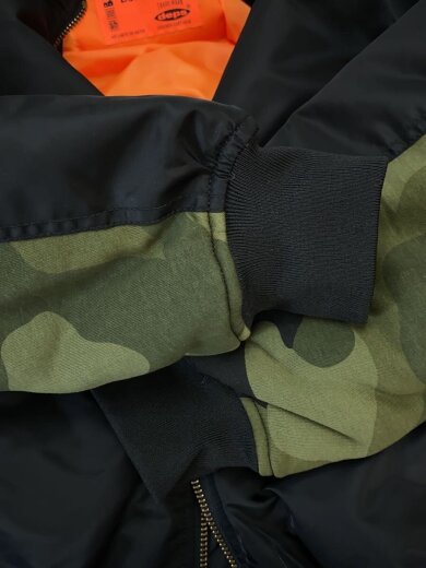 商品画像：2026SSモデル/MA-1/フライトジャケット/XXL/ナイロン/BLK/切替/カモフラ/迷彩 5