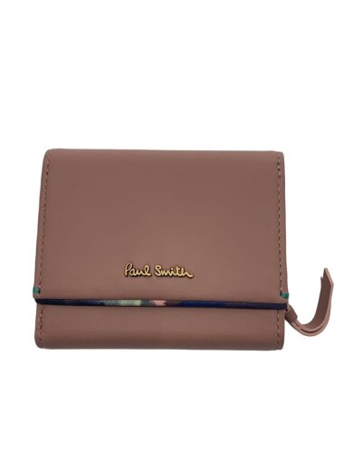 商品画像：2つ折り財布/レザー/PNK/無地/レディース// 1