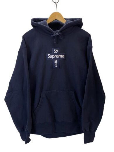 商品画像：20AW/CROSS BOX LOGO HOODED SWEATSHIRT/パーカー/M/コットン/NVY/無地// 1