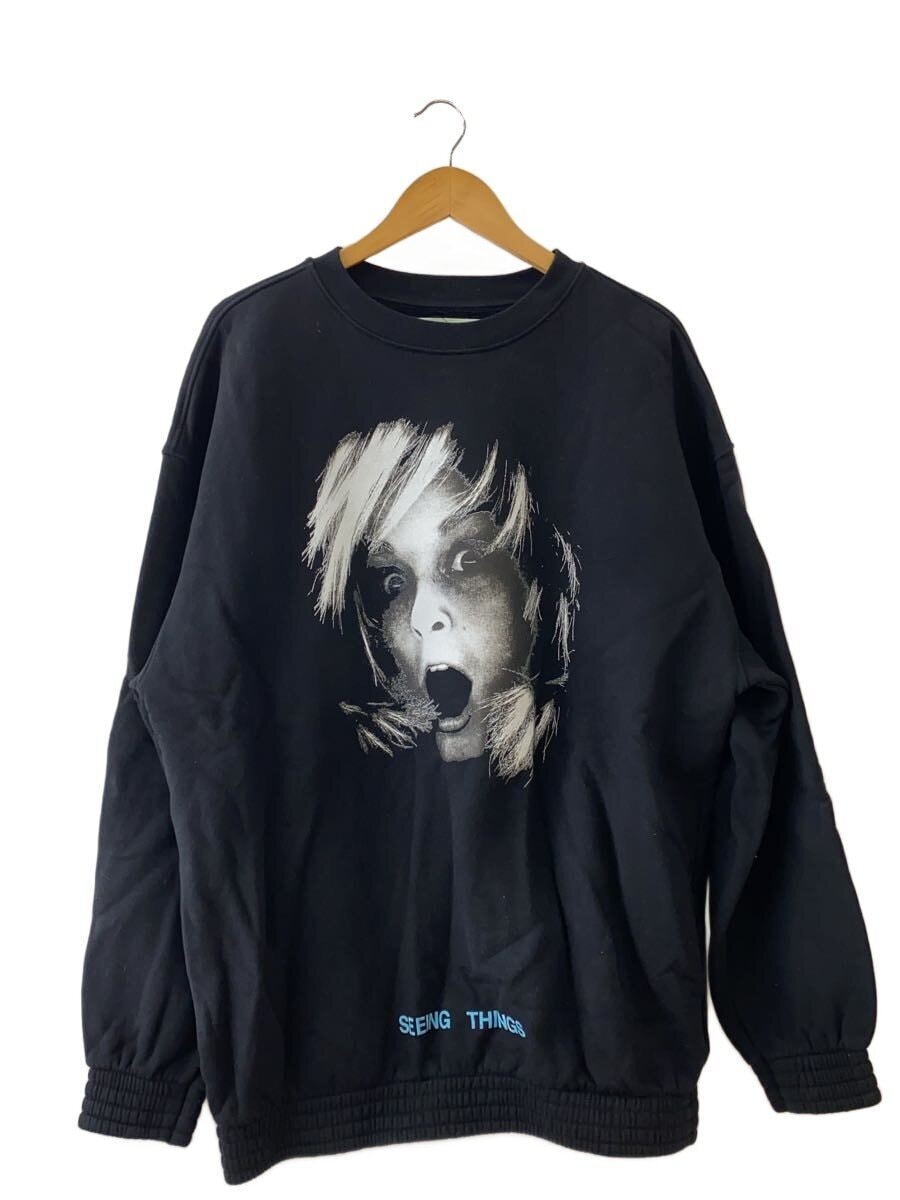 OFF-WHITE / SeeingThingsSweatshirt/M/コットン/ブラック/OMBA007F17192048//