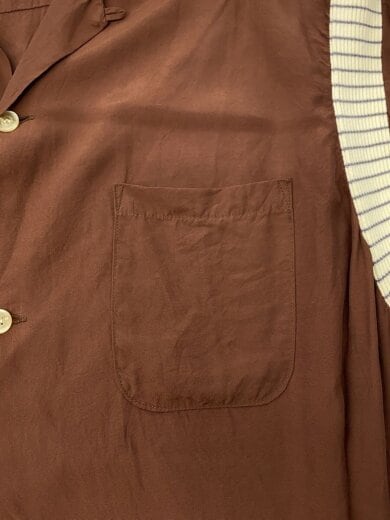 商品画像：RAYON BOWLING SHIRT RIB SWITCHED/L/レーヨン/ブラウン/SE37801 7