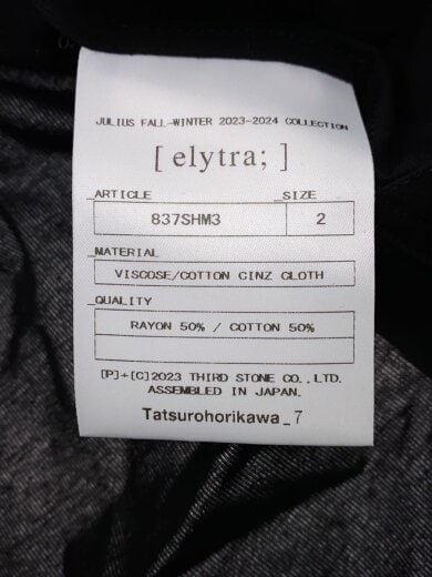 商品画像：長袖シャツ/2/レーヨン/ブラック/837SHM3/ハイネック/ELYTRA 4