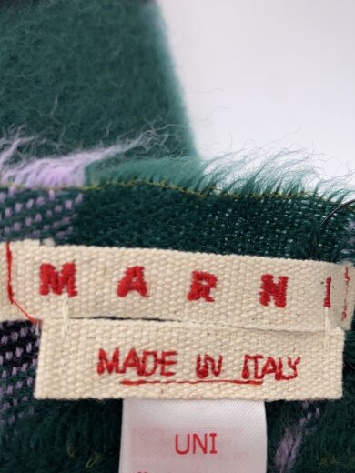 商品画像：マフラー/ウール/グリーン/チェック/レディース/SCMC0081A0/ロゴラベル 2