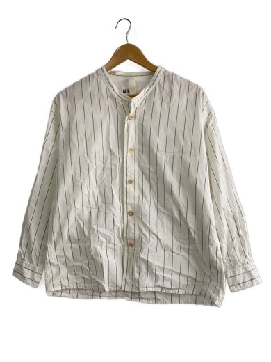 商品画像：長袖シャツ/S/コットン/ホワイト/ストライプ/596-5150500// 1