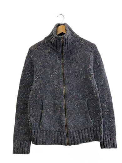 商品画像：ジップカーディガン(厚手)/L/ウール/グレー/No80// 1