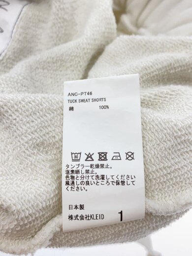 商品画像：25SS/TUCK SWEAT SHORTS/1/コットン/クリーム/ANC-PT46// 5