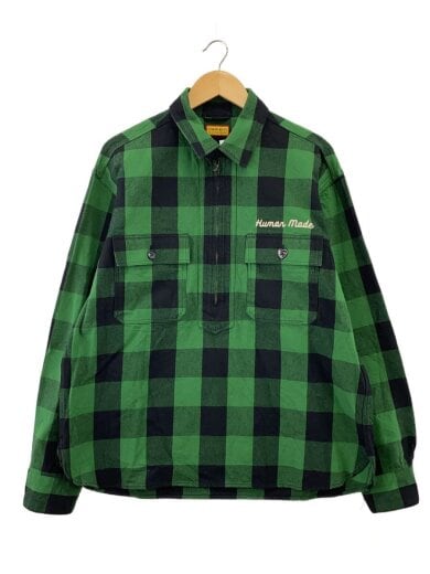 商品画像：26SS/CHECK HALF-ZIP SHIRT/L/コットン/GRN/チェック/HM31SH009// 1