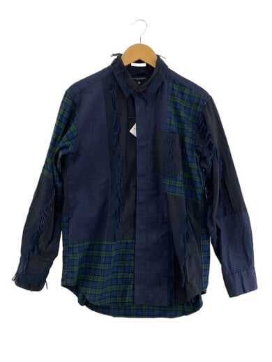 商品画像：Combo Short Collar Shirt/CP Fringe Stripe/XS/コットン/グリーン/チェック// 1
