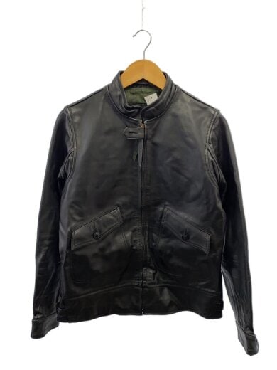 商品画像：シングルライダースジャケット/S/牛革/BLK/無地 1