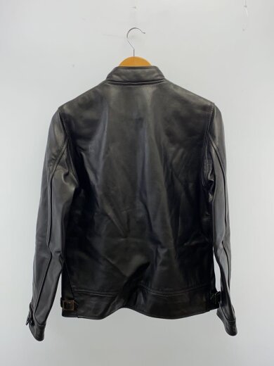 商品画像：シングルライダースジャケット/S/牛革/BLK/無地 2