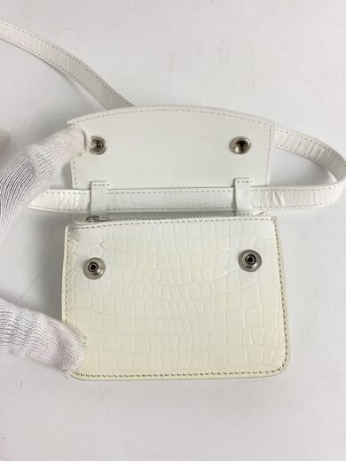 商品画像：ショルダーウォレット/レザー/ホワイト/レディース/S35WB0077/クロコ型押し/日焼け有// 4