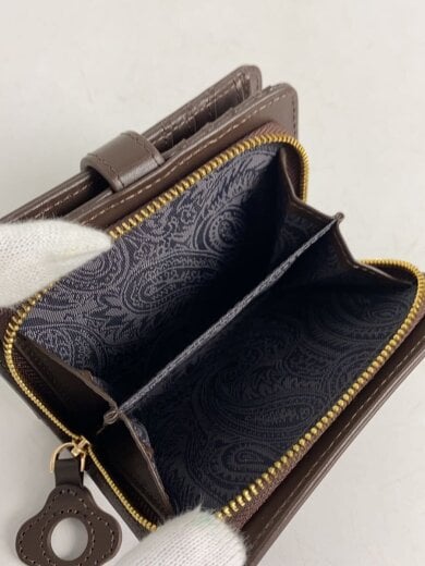 商品画像：2つ折り財布/牛革/ブラウン/無地/フラワーバックル/レディース/225300162 5