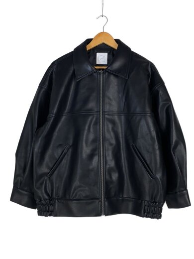 商品画像：フェイクレザージャケット/2/フェイクレザー/ブラック/無地/CR24AW04054 1