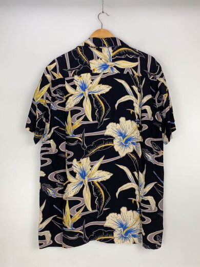 商品画像：アロハシャツ/XL/レーヨン/ブラック/花柄/ハイビスカス 2
