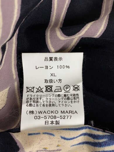商品画像：アロハシャツ/XL/レーヨン/ブラック/花柄/ハイビスカス 4