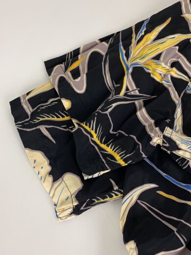 商品画像：アロハシャツ/XL/レーヨン/ブラック/花柄/ハイビスカス 5