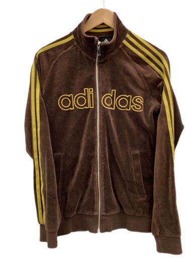 商品画像：ベロアジャージ/ライン三本/万国タグ/フロントロゴ/ジャージ/S/コットン/BRW/JD1036 1