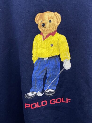 商品画像：90s/90年代タグ/スウェット/L/コットン/NVY/プリント/ポロゴルフ/ベアプリント/古着 6