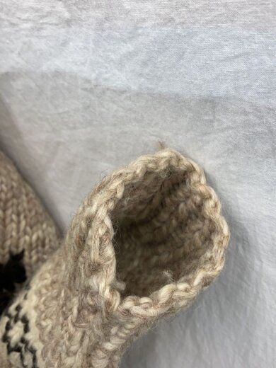 商品画像：メープル柄/カウチンセーター/ハンドニット/ジップアップ/カーディガン/ウール/BEG/カナダ製 6