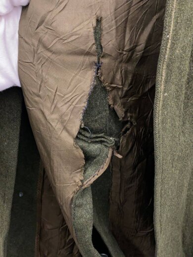 商品画像：Nohstadt&CO/ステンカラーコート/54/ウール/KHK/バックプリーツ/バックスリット/古着 8