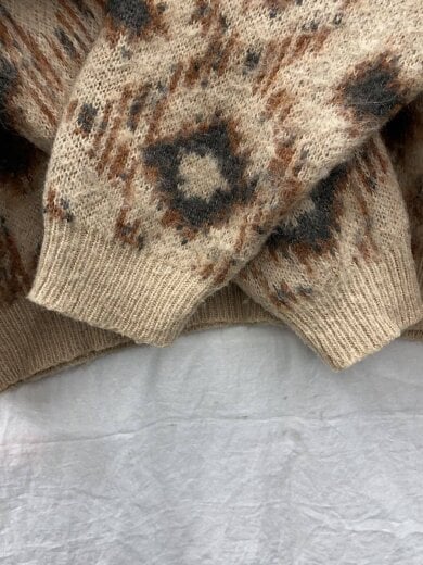 商品画像：モヘアミックスネイティブジャガードクルーネックセ/M/アクリル/BEG/23-080-600-9270-3-0 6