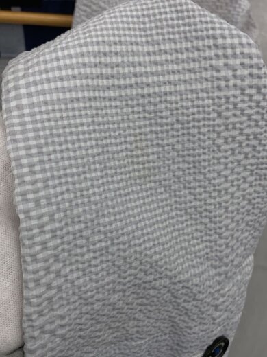 商品画像：シアサッカー地/2B/テーラードジャケット/M/ポリエステル/GRY/チェック/51E04-502-04 8