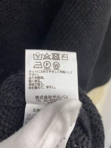 商品画像：ニット・セーター(厚手)/L/アクリル/BLK/SM-K08-840/バイカラー/タートルネック 5