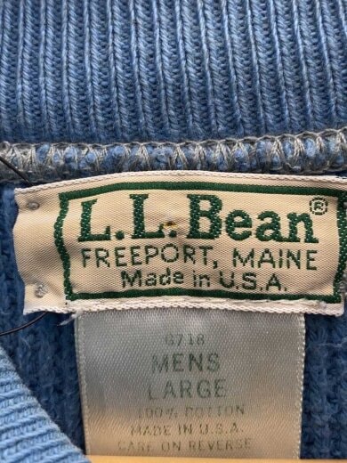 商品画像：ニット・セーター(薄手)/L/コットン/BLU/無地 3