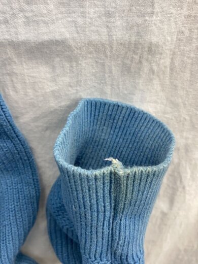 商品画像：ニット・セーター(薄手)/L/コットン/BLU/無地 5