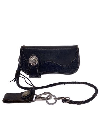 商品画像：長財布/レザー/BLK/無地/メンズ// 1