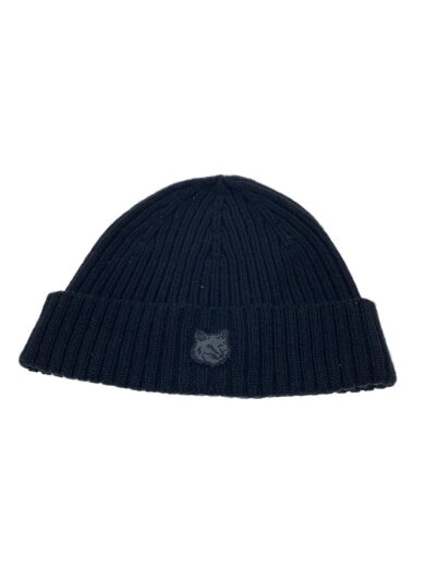 商品画像：ニットキャップ/--/ウール/BLK/メンズ/LM06111KT1022/FOX HEAD PATCH RIBBED// 1