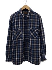 00s/長袖シャツ/ヘビーネル/コットン/BLU/オンブレCK
