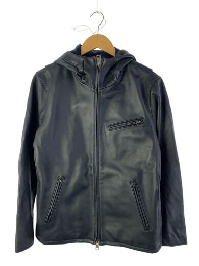 商品画像：レザージャケット/ブルゾン/フーデッド/L/羊革/NVY/PB-CY-78462 1