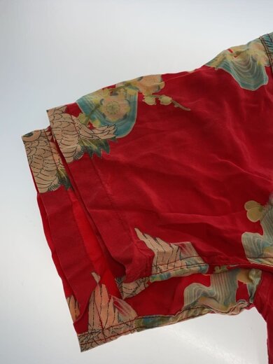 商品画像：アロハシャツ/M/シルク/RED/総柄// 4