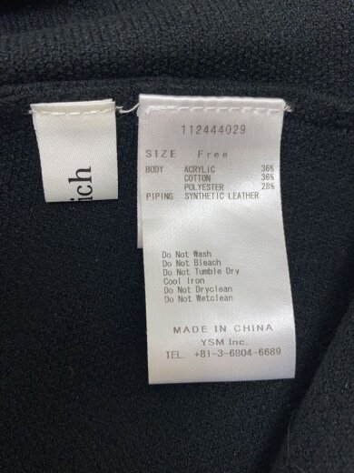 商品画像：長袖ワンピース/FREE/アクリル/BLK/112444029 3