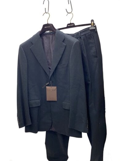 商品画像：セットアップ/スーツ/ジャケット/スラックス/48/ウール/カシミヤ混/BLK/イタリア製/ブランド古着 1