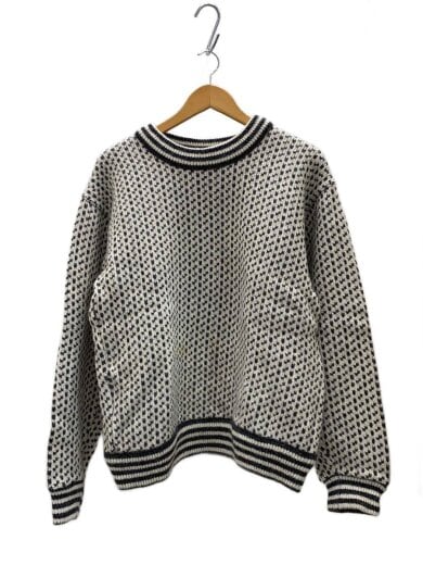 商品画像：80S～/バーズアイニット/ニット・セーター(厚手)/--/ウール/WHT/総柄/ノルウェー製 1