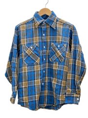 70S/ヘビーネルシャツ/長袖/BLU/チェック