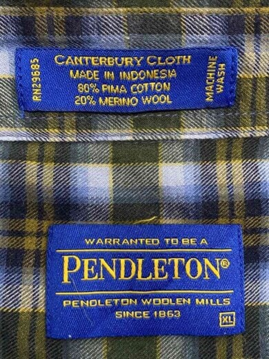 商品画像：ビッグシルエット/ボタンダウンシャツ/長袖シャツ/XL/コットン/GRN/チェック// 3