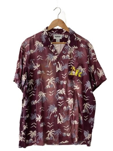 商品画像：TK RECORDS HAWAIIAN SH/オープンカラーシャツ/アロハシャツ/M/レーヨン/BRD 1