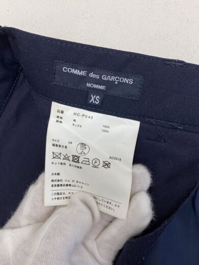 商品画像：19SS/AD2018/タックワイドパンツ/クロップドパンツ/XS/ウール/NVY/HC-P040 4