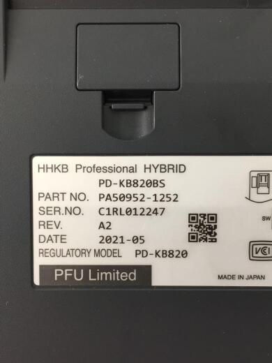 画像：PFUテンキーレスキーボード/PFU/PD-KB820BS/HHKB Professional HYBRID6