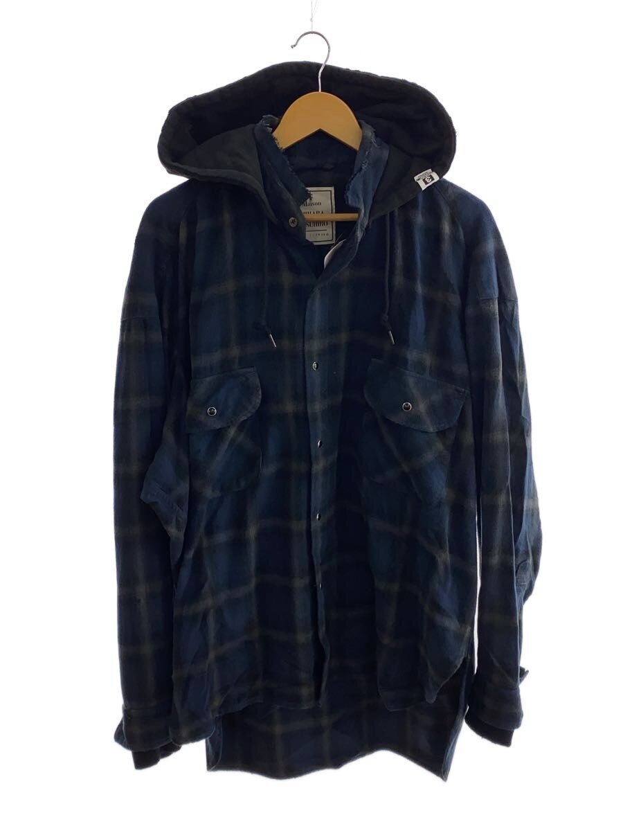MIHARA YASUHIRO / 24AW/SWEAT HOODIE L S SHIRTS/48/コットン/NVY/チェック
