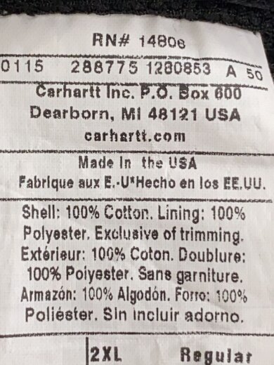 画像：Carharttジャケット/--/コットン/BLK/J131 BLK5