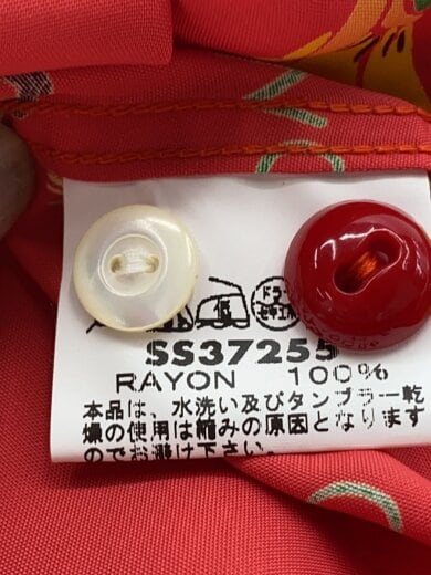商品画像：アロハシャツ/L/レーヨン/RED/総柄/SS37255// 5