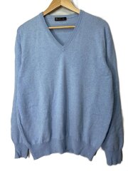 ニット・セーター(薄手)/50/カシミア/BLU