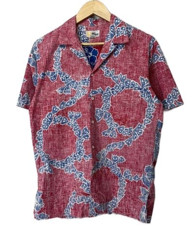 商品画像：ハワイ製/アロハシャツ/半袖シャツ/S/--/RED/総柄 1
